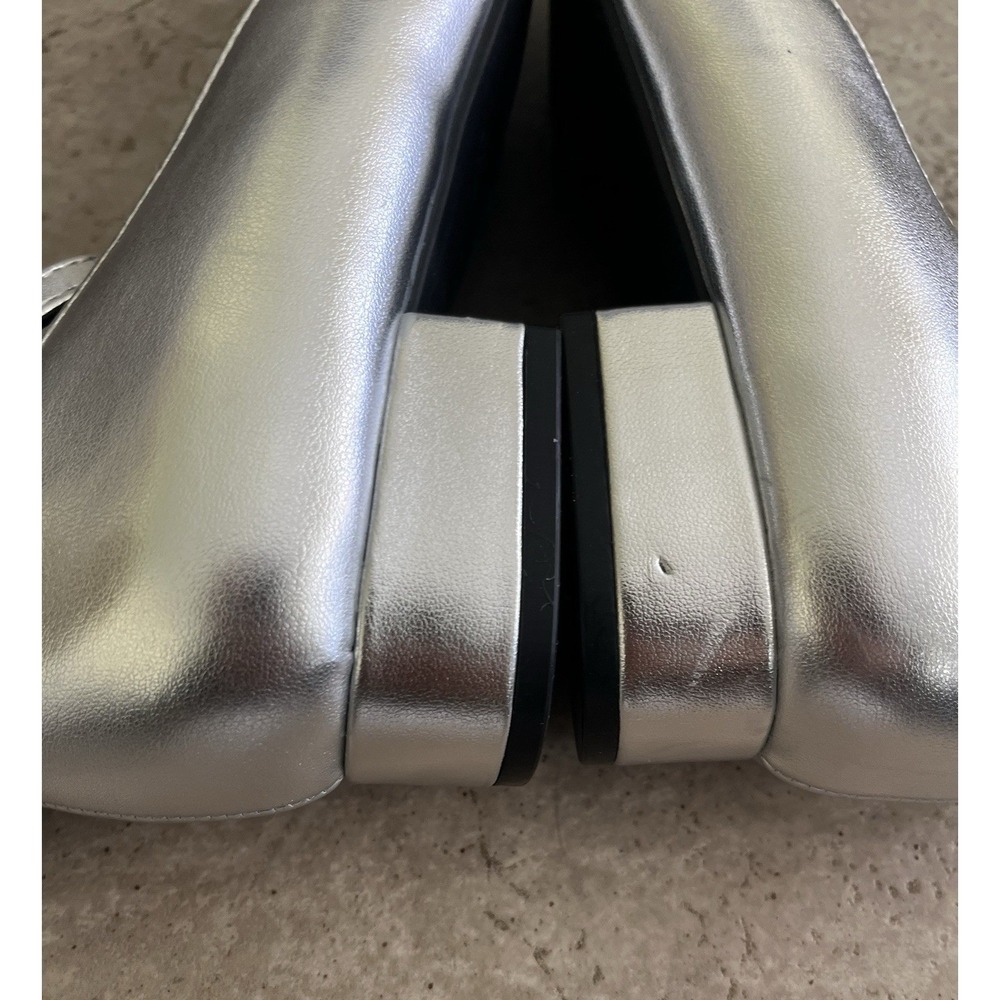 GBG Guess Womens 8 Silver Black NWT Metallic Cap Toe Ankle Strap - Picture 9 of 11